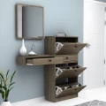 Έπιπλο εισόδου Pego Megapap χρώμα καρυδί 130x30x123,3εκ.