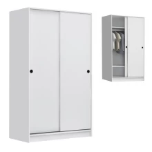 Ντουλάπα ρούχων Regio Megapap δίφυλλη συρόμενη χρώμα λευκό 120x60x200εκ.