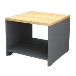 Τραπεζάκι γραφείου επαγγελματικό Venturo Megapap χρώμα ανθρακί - φυσικό οξιάς 60x60x45εκ.