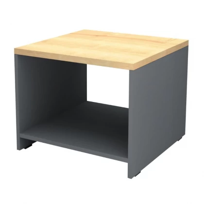 Τραπεζάκι γραφείου επαγγελματικό Venturo Megapap χρώμα ανθρακί - φυσικό οξιάς 60x60x45εκ.