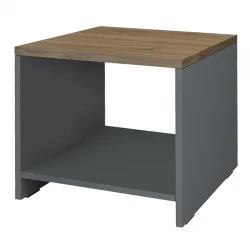 Τραπεζάκι γραφείου επαγγελματικό Venturo Megapap χρώμα ανθρακί - καρυδί 60x60x45εκ.