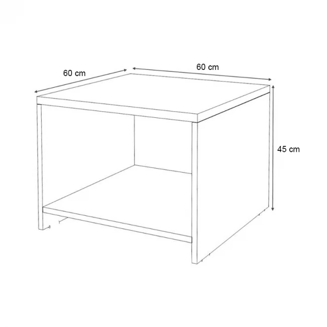 Τραπεζάκι γραφείου επαγγελματικό Venturo Megapap χρώμα ανθρακί - καρυδί 60x60x45εκ.