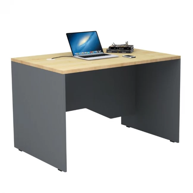 Γραφείο επαγγελματικό Venturo Megapap χρώμα ανθρακί - φυσικό οξιάς 120x80x75εκ.