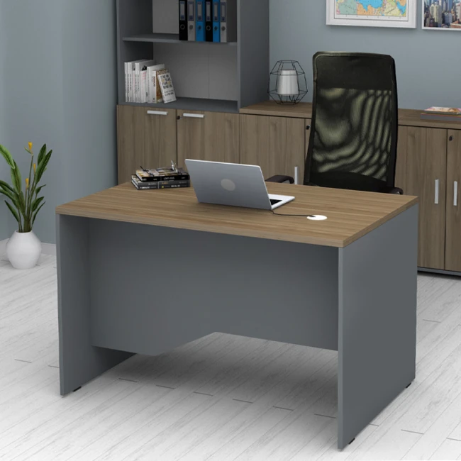 Γραφείο επαγγελματικό Venturo Megapap χρώμα ανθρακί - καρυδί 120x80x75εκ.