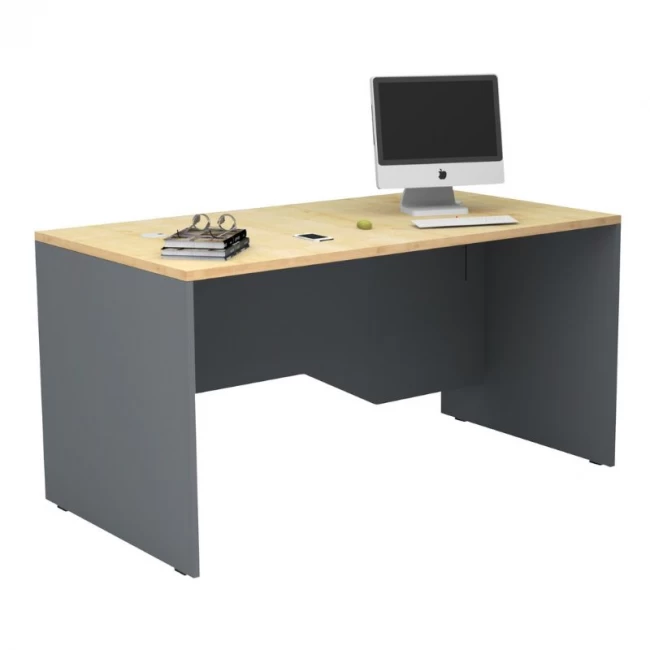 Γραφείο επαγγελματικό Venturo Megapap χρώμα ανθρακί - φυσικό οξιάς 150x80x75εκ.