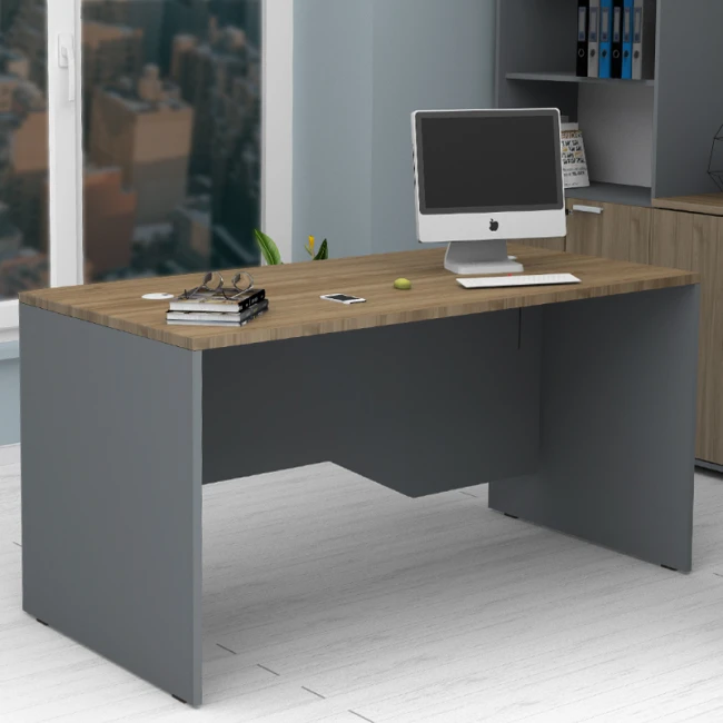 Γραφείο επαγγελματικό Venturo Megapap χρώμα ανθρακί - καρυδί 150x80x75εκ.