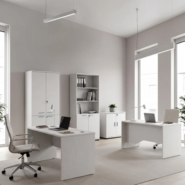 Γραφείο επαγγελματικό Venturo Megapap χρώμα λευκό 150x80x75εκ.
