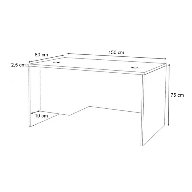 Γραφείο επαγγελματικό Venturo Megapap χρώμα λευκό 150x80x75εκ.