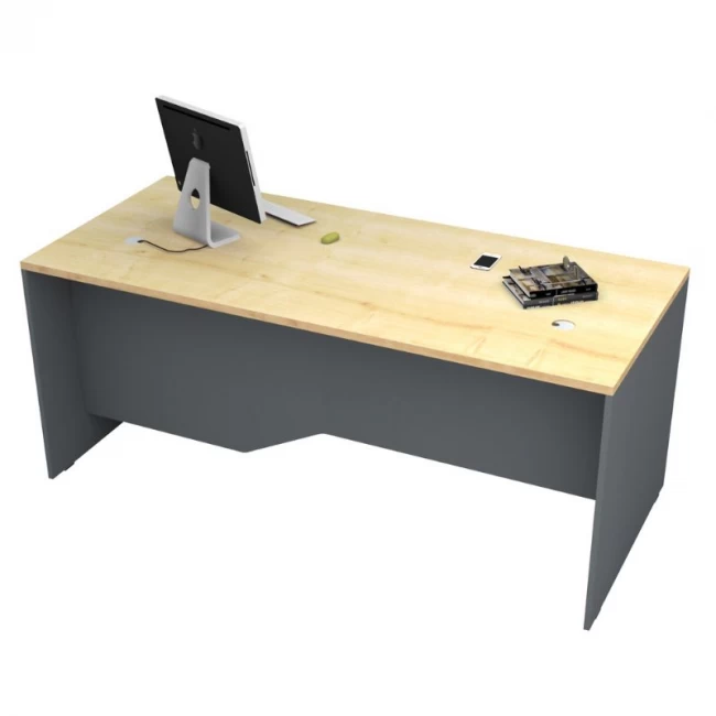 Γραφείο επαγγελματικό Venturo Megapap χρώμα ανθρακί - φυσικό οξιάς 180x80x75εκ.