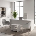 Γραφείο επαγγελματικό Venturo Megapap χρώμα λευκό 180x80x75εκ.