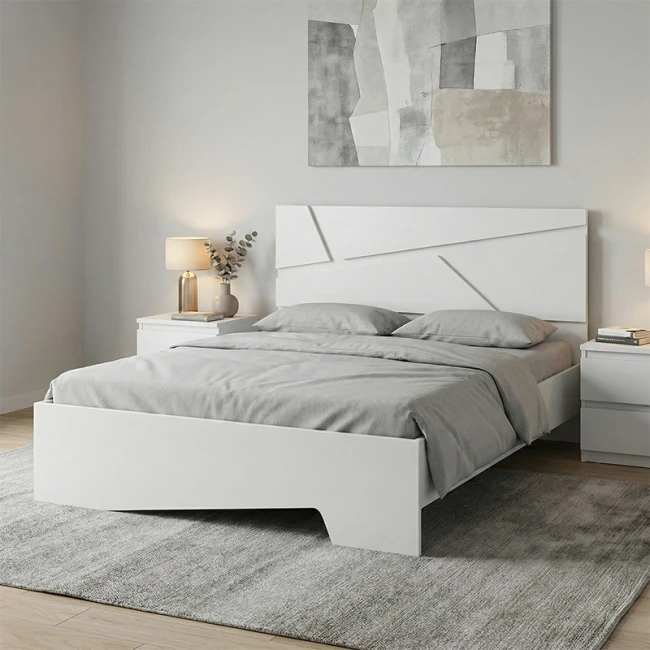 Κρεβάτι Efes Megapap χρώμα λευκό 160x200εκ.