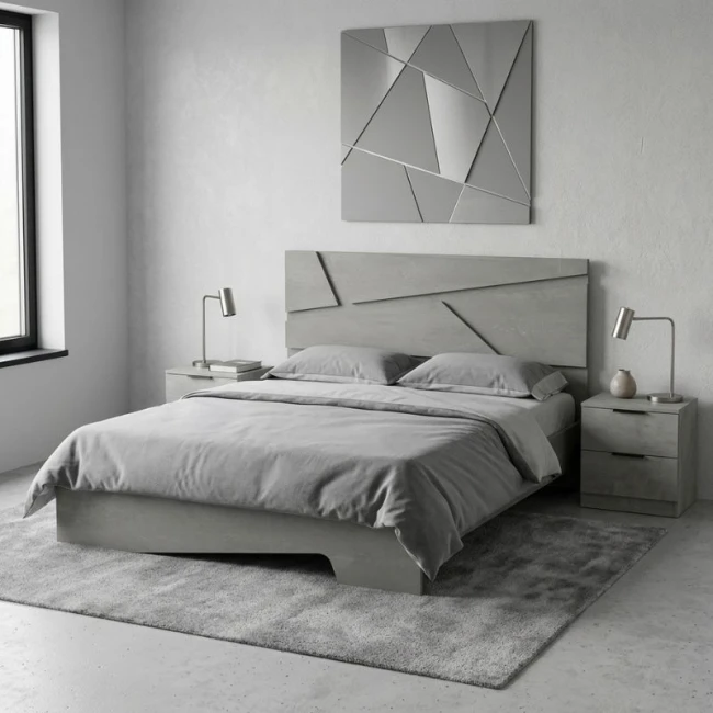 Κρεβάτι Efes Megapap χρώμα γκρι σκυροδέματος 160x200εκ.