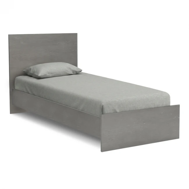 Κρεβάτι Troy Megapap χρώμα γκρι σκυροδέματος 100x200εκ.