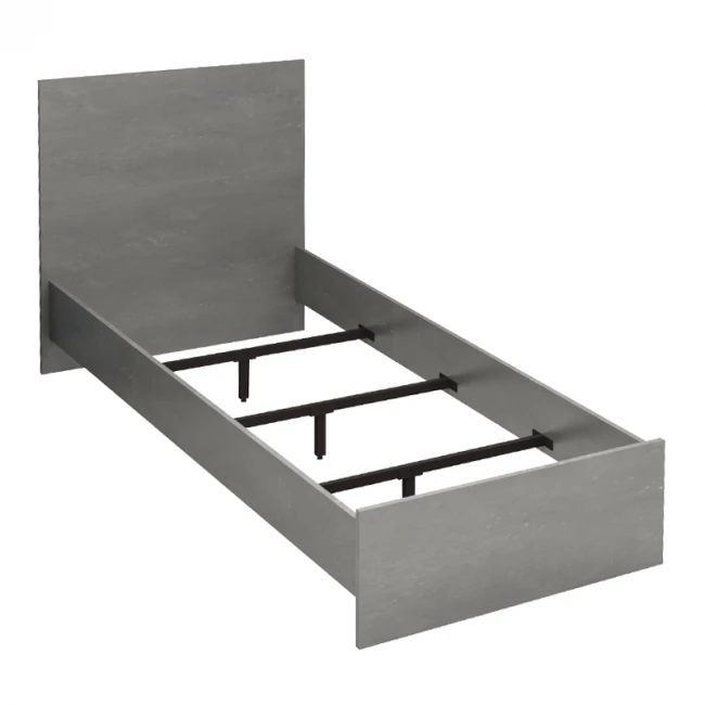 Κρεβάτι Troy Megapap χρώμα γκρι σκυροδέματος 100x200εκ.