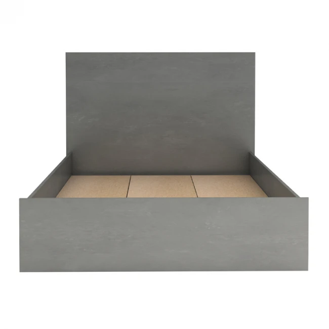 Κρεβάτι Troy Megapap χρώμα γκρι σκυροδέματος 120x200εκ.