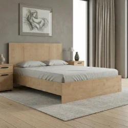Κρεβάτι Troy Megapap χρώμα φυσικό οξιάς 140x190εκ.