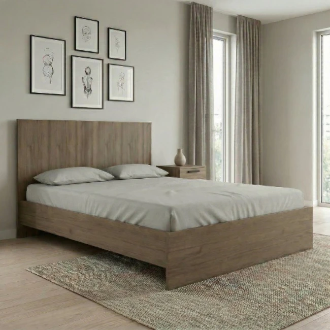 Κρεβάτι Troy Megapap χρώμα καρυδί 140x190εκ.