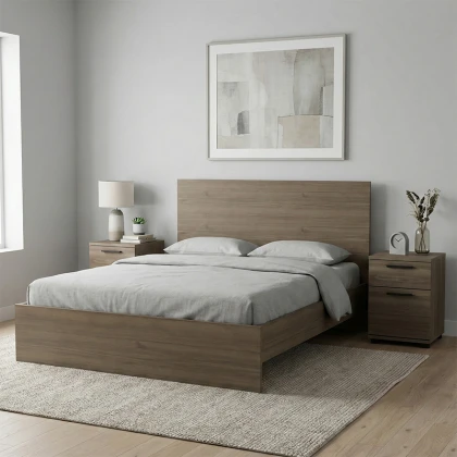 Κρεβάτι Troy Megapap χρώμα καρυδί 150x200εκ.