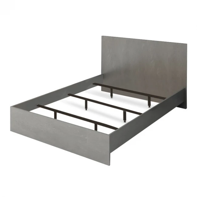Κρεβάτι Troy Megapap χρώμα γκρι σκυροδέματος 150x200εκ.