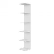 Βιβλιοθήκη - Ραφιέρα τοίχου Silver Megapap χρώμα λευκό 34,6x31,5x180εκ.