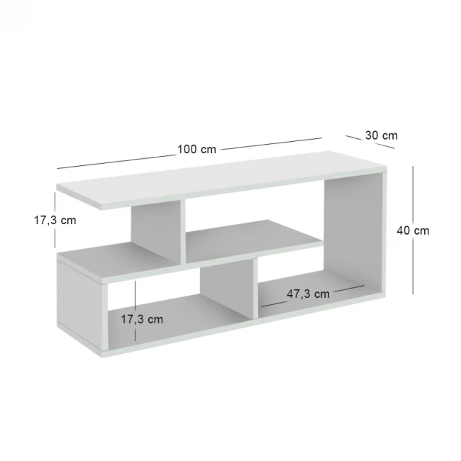 Έπιπλο τηλεόρασης Forever Megapap χρώμα λευκό 100x30x40cm.