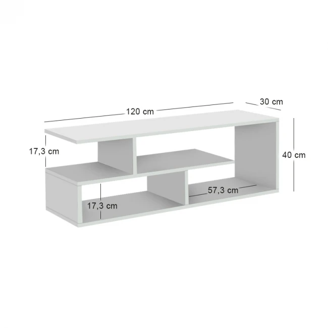 Έπιπλο τηλεόρασης Forever Megapap χρώμα λευκό 120x30x40cm.