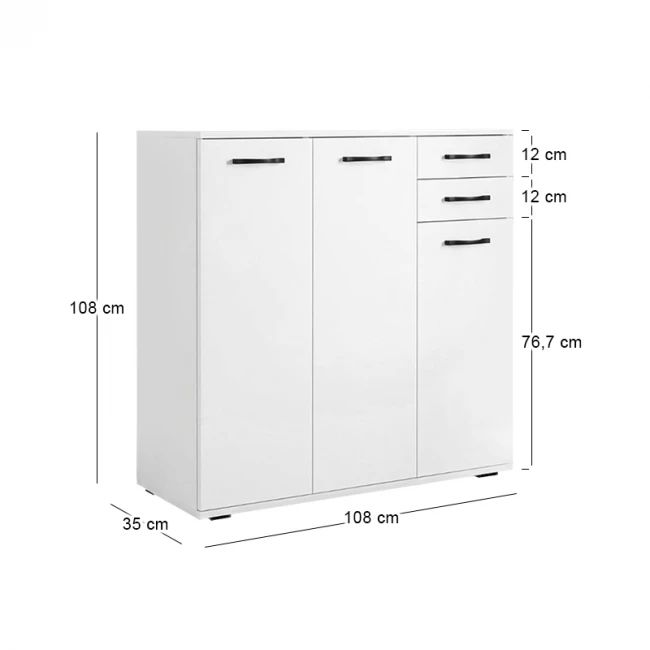 Παπουτσοθήκη - Ντουλάπι Infinity Megapap χρώμα λευκό 108x35x108εκ.