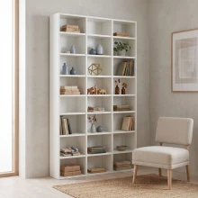 Βιβλιοθήκη Diamond Megapap χρώμα λευκό 100x16,6x178εκ.
