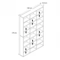 Βιβλιοθήκη Diamond Megapap χρώμα φυσικό οξιάς 100x16,6x178εκ.