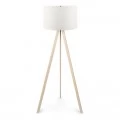 Φωτιστικό δαπέδου Rosling Megapap Mdf/ύφασμα Pvc χρώμα φυσικό/λευκό 38x21x140εκ.