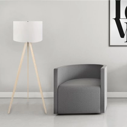 Φωτιστικό δαπέδου Rosling Megapap Mdf/ύφασμα Pvc χρώμα φυσικό/λευκό 38x21x140εκ. Φωτιστικό δαπέδου Rosling Megapap Mdf/ύφασμα Pvc χρώμα φυσικό/λευκό 38x21x140εκ.
