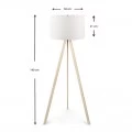 Φωτιστικό δαπέδου Rosling Megapap Mdf/ύφασμα Pvc χρώμα φυσικό/λευκό 38x21x140εκ.