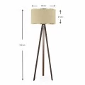 Φωτιστικό δαπέδου Rosling Megapap Mdf/ύφασμα Pvc χρώμα καρυδί/μπεζ 38x21x140εκ.