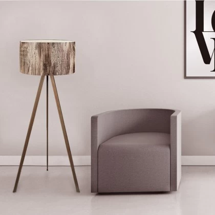 Φωτιστικό δαπέδου Rosling Megapap Mdf/ύφασμα Pvc χρώμα καρυδί/καφέ 38x21x140εκ. Φωτιστικό δαπέδου Rosling Megapap Mdf/ύφασμα Pvc χρώμα καρυδί/καφέ 38x21x140εκ.
