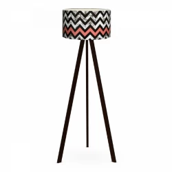 Φωτιστικό δαπέδου Rosling Megapap Mdf/ύφασμα Pvc χρώμα μαύρο/πολύχρωμο 38x38x140εκ.