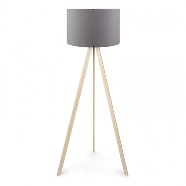 Φωτιστικό δαπέδου Rosling Megapap Mdf/ύφασμα Pvc χρώμα φυσικό/ανθρακί 38x21x140εκ.