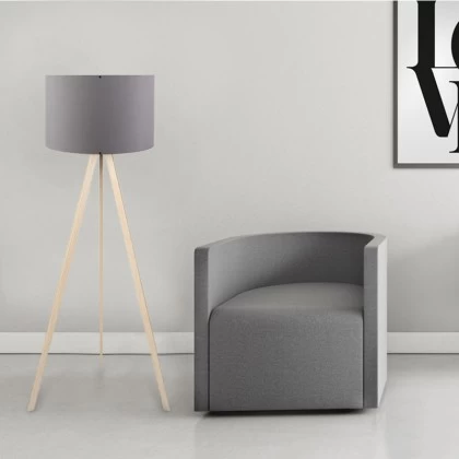 Φωτιστικό δαπέδου Rosling Megapap Mdf/ύφασμα Pvc χρώμα φυσικό/ανθρακί 38x21x140εκ. Φωτιστικό δαπέδου Rosling Megapap Mdf/ύφασμα Pvc χρώμα φυσικό/ανθρακί 38x21x140εκ.