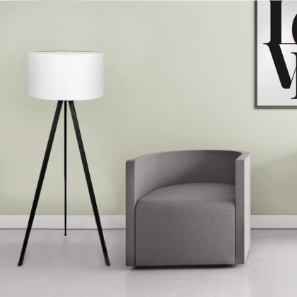Φωτιστικό δαπέδου Rosling Megapap Mdf/ύφασμα Pvc χρώμα μαύρο - λευκό 38x38x140εκ. Φωτιστικό δαπέδου Rosling Megapap Mdf/ύφασμα Pvc χρώμα μαύρο - λευκό 38x38x140εκ.