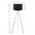 Φωτιστικό δαπέδου Rosling Megapap Mdf/ύφασμα Pvc χρώμα φυσικό/μαύρο 38x21x140εκ.