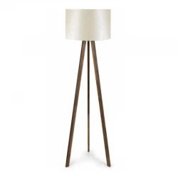 Φωτιστικό δαπέδου Rosling Megapap Mdf/ύφασμα Pvc χρώμα καρυδί/μπεζ 38x21x140εκ.