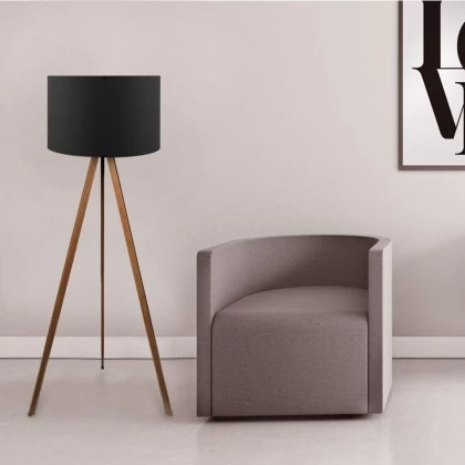 Φωτιστικό δαπέδου Rosling Megapap Mdf/ύφασμα Pvc χρωμα καρυδί/μαύρο 38x21x140εκ. Φωτιστικό δαπέδου Rosling Megapap Mdf/ύφασμα Pvc χρωμα καρυδί/μαύρο 38x21x140εκ.