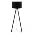 Φωτιστικό δαπέδου Rosling Megapap Mdf/ύφασμα Pvc χρώμα μαύρο 38x21x140εκ.