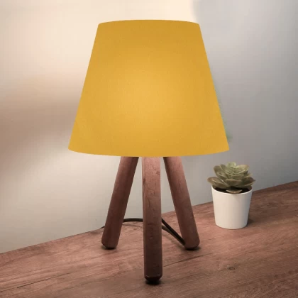 Φωτιστικό επιτραπέζιο Lander Megapap E27 ύφασμα Pvc - ξύλο χρώμα κίτρινο - καφέ 22x17x33εκ. Φωτιστικό επιτραπέζιο Lander Megapap E27 ύφασμα Pvc - ξύλο χρώμα κίτρινο - καφέ 22x17x33εκ.