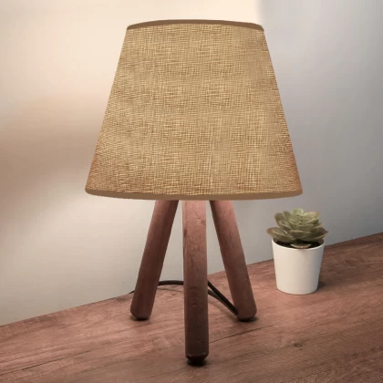 Φωτιστικό επιτραπέζιο Lander Megapap ύφασμα Pvc/ξύλο χρώμα μπεζ άμμου/καφέ 22x17x32εκ. Φωτιστικό επιτραπέζιο Lander Megapap ύφασμα Pvc/ξύλο χρώμα μπεζ άμμου/καφέ 22x17x32εκ.