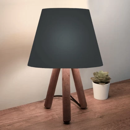 Φωτιστικό επιτραπέζιο Lander Megapap ύφασμα Pvc/ξύλο χρώμα μαύρο/καφέ 22x17x32εκ. Φωτιστικό επιτραπέζιο Lander Megapap ύφασμα Pvc/ξύλο χρώμα μαύρο/καφέ 22x17x32εκ.