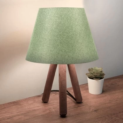 Φωτιστικό επιτραπέζιο Lander Megapap ύφασμα Pvc/ξύλο χρώμα κυπαρισσί/καφέ 22x17x32εκ. Φωτιστικό επιτραπέζιο Lander Megapap ύφασμα Pvc/ξύλο χρώμα κυπαρισσί/καφέ 22x17x32εκ.