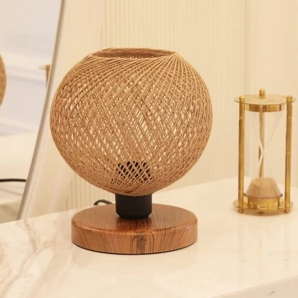 Φωτιστικό επιτραπέζιο Bonnie Megapap E27 κλωστή/Mdf χρώμα φυσικό/καφέ 19x15x22εκ. Φωτιστικό επιτραπέζιο Bonnie Megapap E27 κλωστή/Mdf χρώμα φυσικό/καφέ 19x15x22εκ.