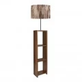 Φωτιστικό δαπέδου Launo Megapap υφασμάτινο Pvc/MDF χρώμα καφέ/καρυδί 38x38x150εκ.