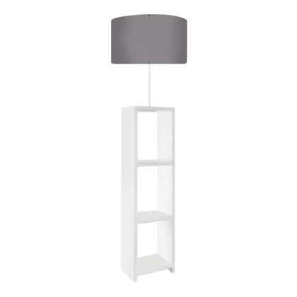 Φωτιστικό δαπέδου Launo Megapap υφασμάτινο Pvc/MDF χρώμα λευκό - γκρι 38x38x150εκ. Φωτιστικό δαπέδου Launo Megapap υφασμάτινο Pvc/MDF χρώμα λευκό - γκρι 38x38x150εκ.