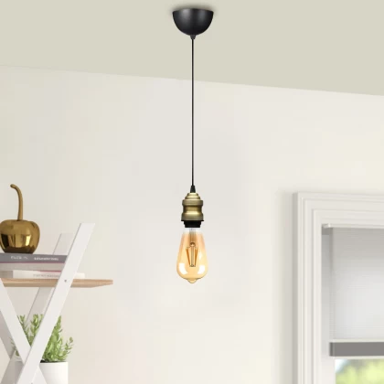 Φωτιστικό οροφής Rustic Megapap E27 μεταλλικό μονόφωτο χρώμα retro antique 100-120εκ. Φωτιστικό οροφής Rustic Megapap E27 μεταλλικό μονόφωτο χρώμα retro antique 100-120εκ.